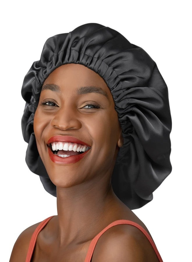 Winitas Satin Lined Cap,Double Layer Sleeping Frizzy Hair Milk - Image 2